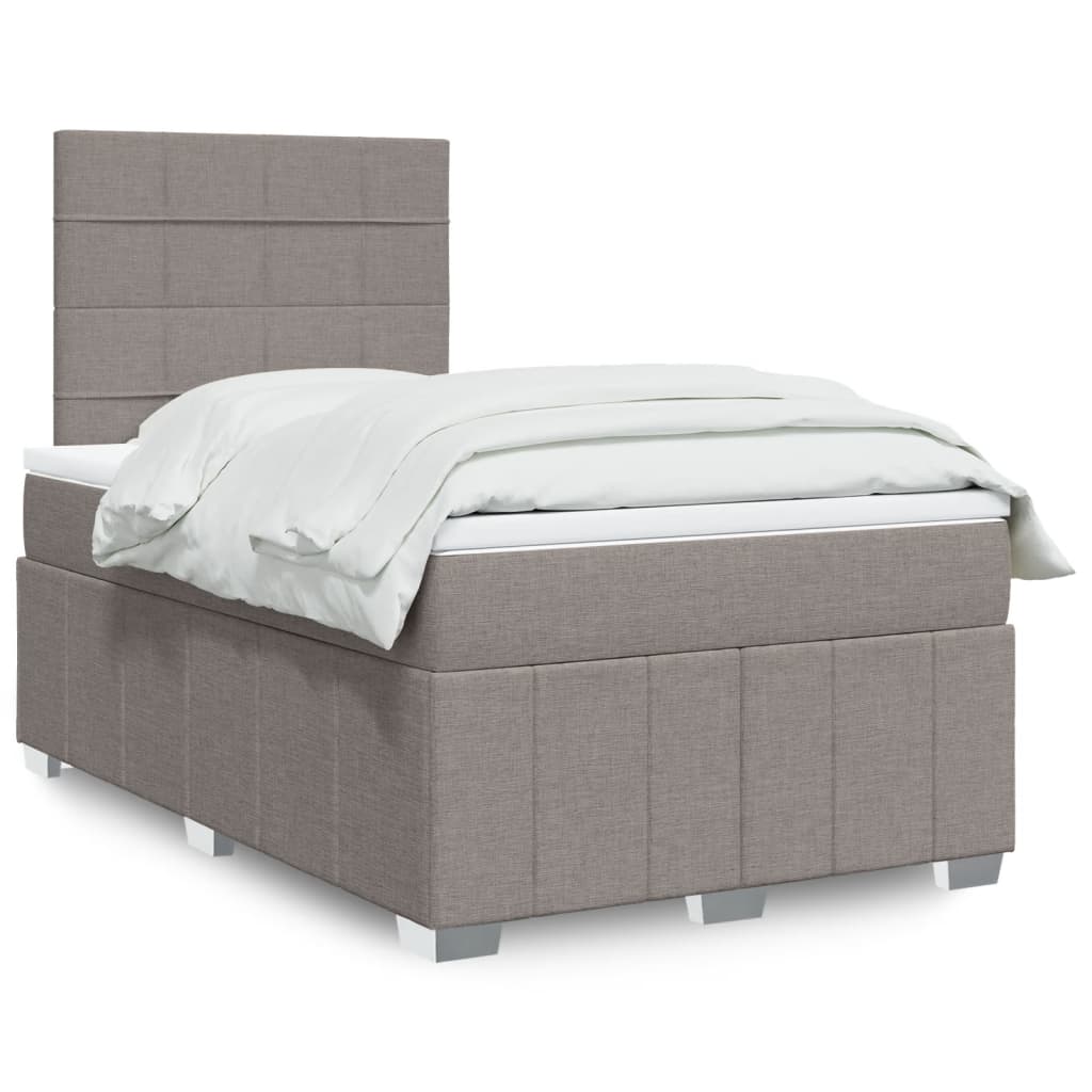 vidaXL Boxspring met matras stof lichtgrijs 160x200 cm