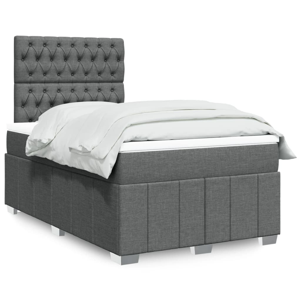vidaXL Boxspring met matras stof lichtgrijs 160x200 cm