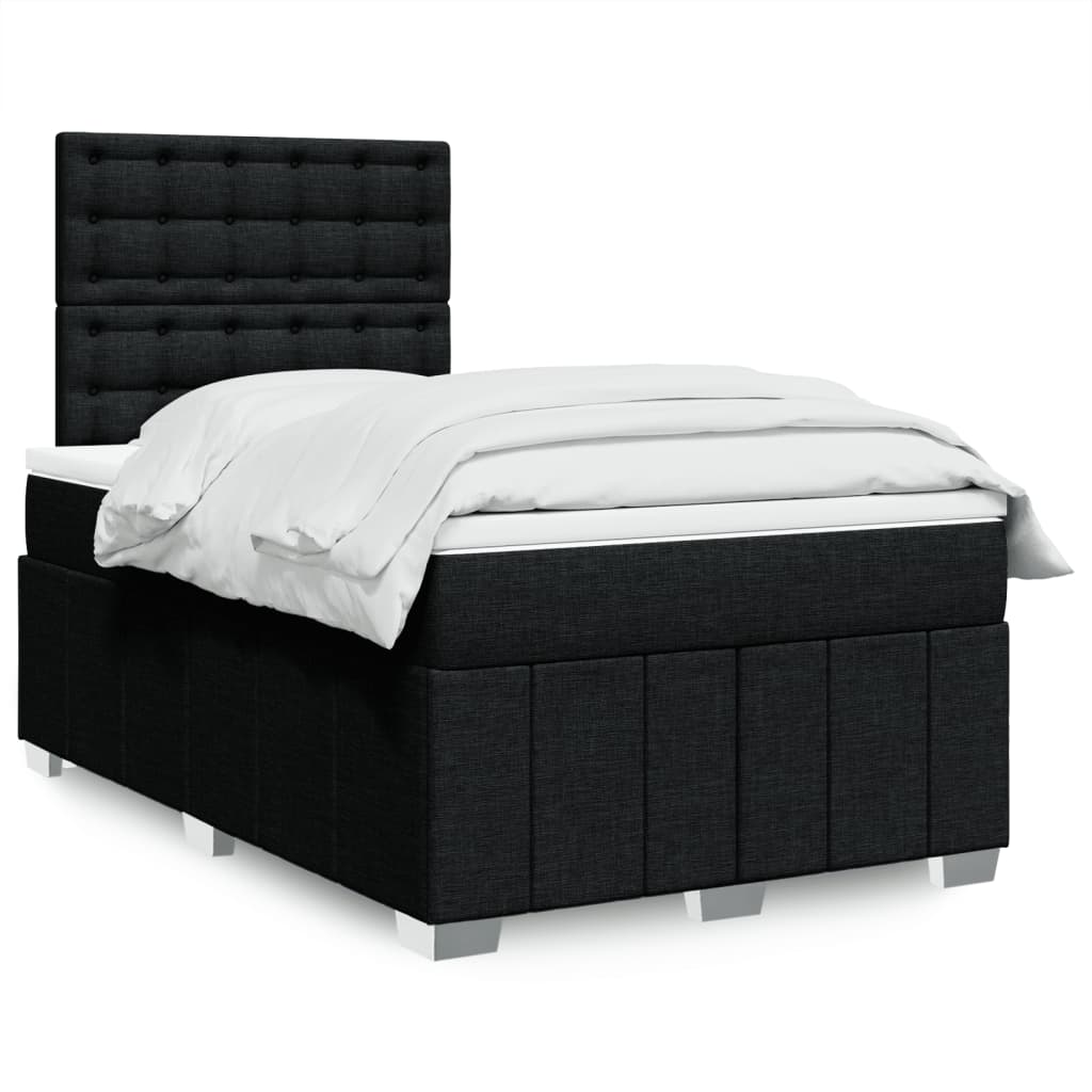 vidaXL Boxspring met matras stof lichtgrijs 160x200 cm