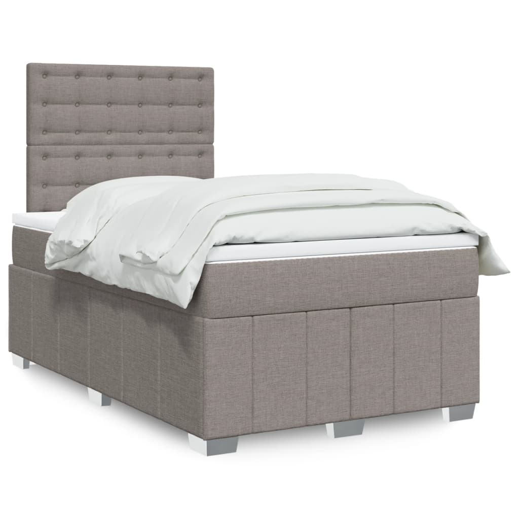 vidaXL Boxspring met matras stof lichtgrijs 160x200 cm
