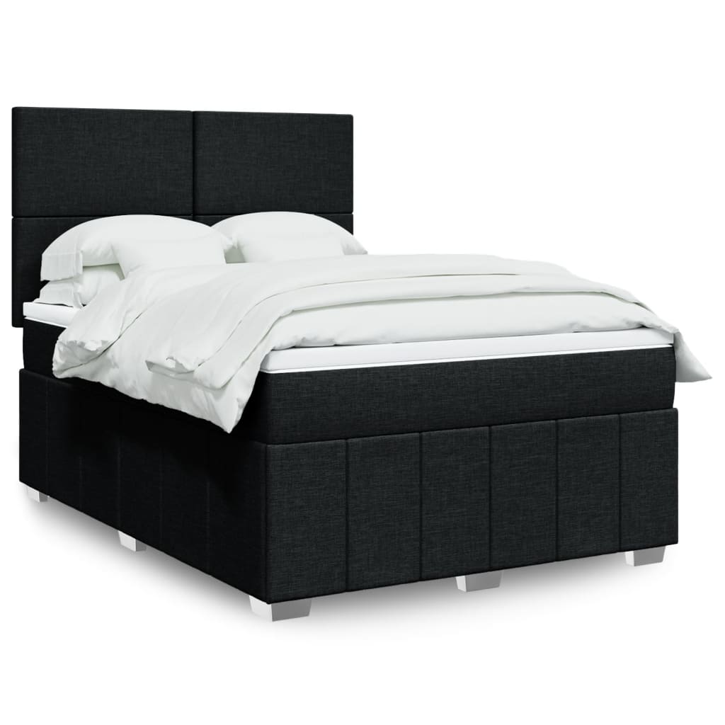 vidaXL Boxspring met matras stof lichtgrijs 160x200 cm
