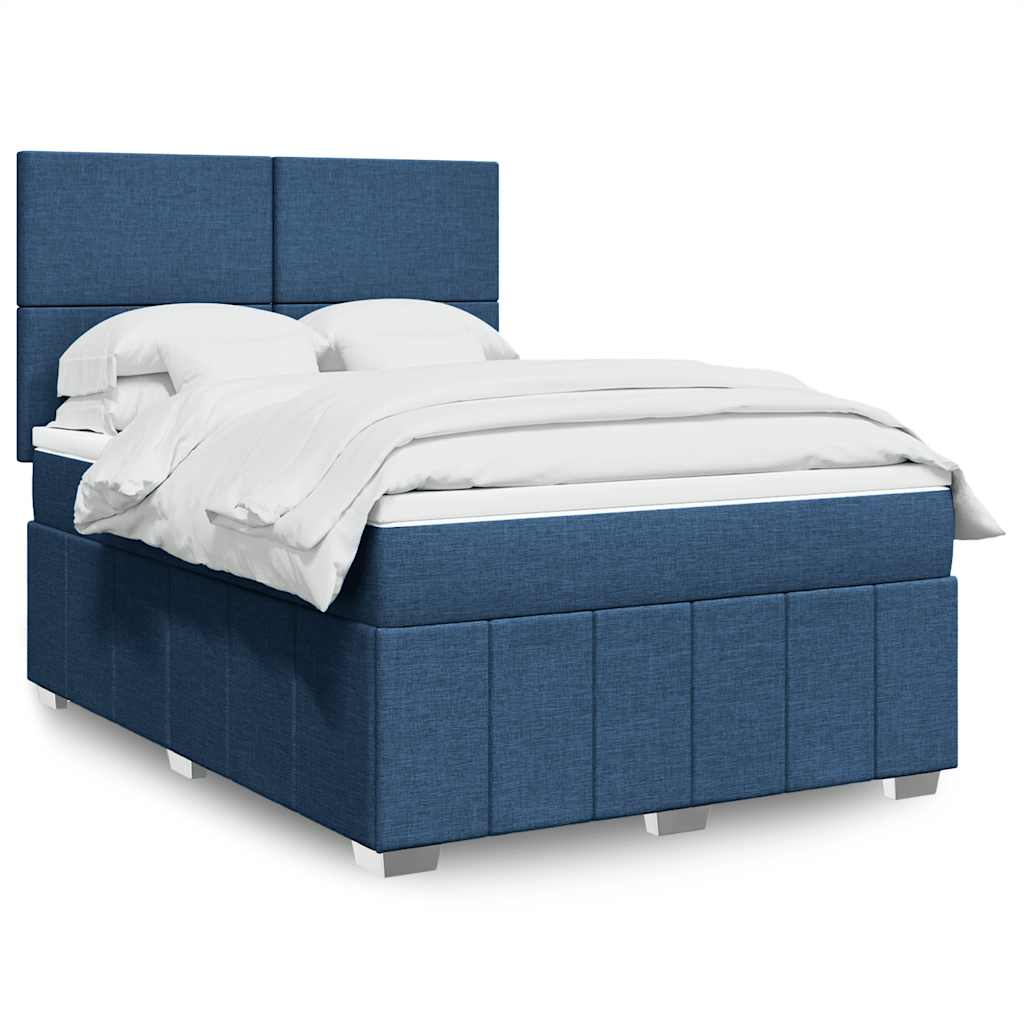 vidaXL Boxspring met matras stof lichtgrijs 160x200 cm
