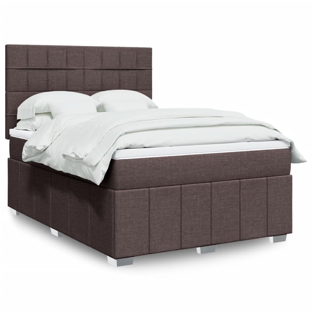 vidaXL Boxspring met matras stof lichtgrijs 160x200 cm