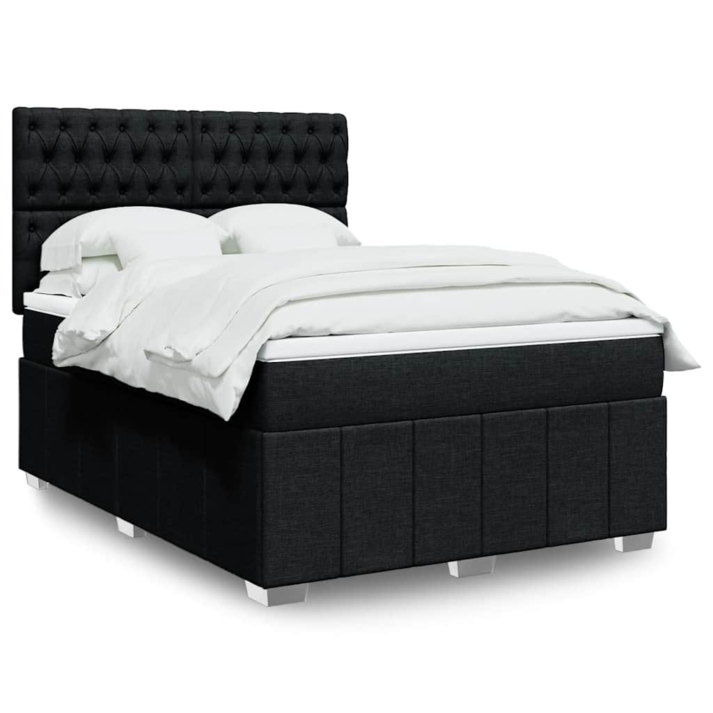 vidaXL Boxspring met matras stof lichtgrijs 160x200 cm