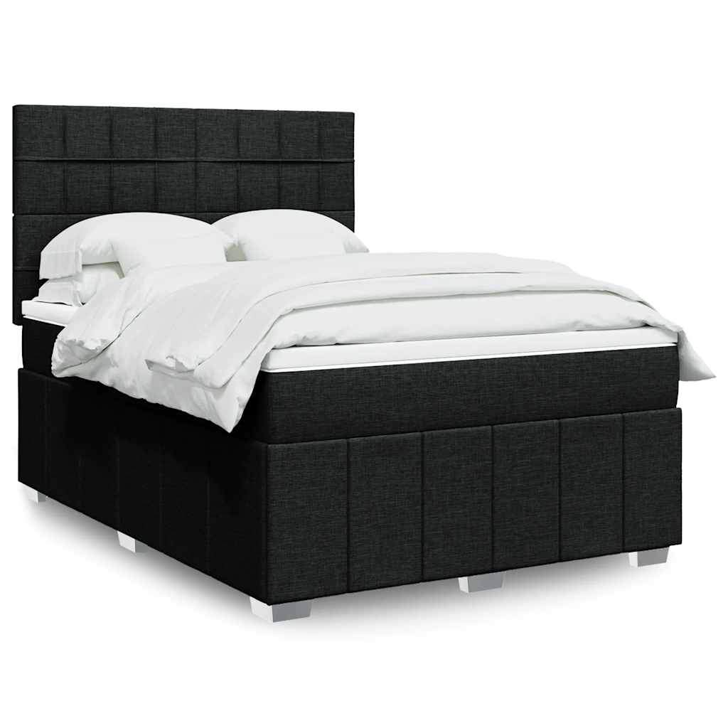 vidaXL Boxspring met matras stof lichtgrijs 160x200 cm