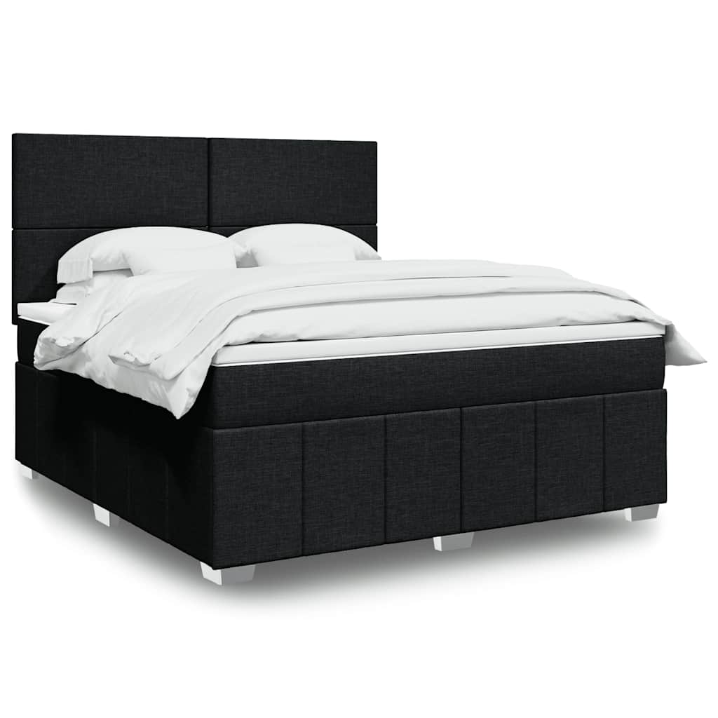 vidaXL Boxspring met matras stof lichtgrijs 160x200 cm