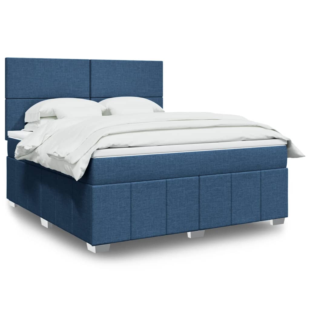vidaXL Boxspring met matras stof lichtgrijs 160x200 cm