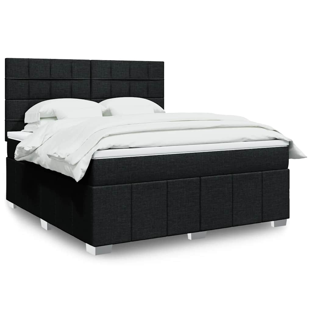 vidaXL Boxspring met matras stof lichtgrijs 160x200 cm