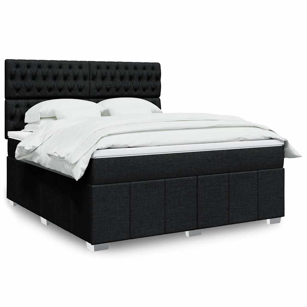 vidaXL Boxspring met matras stof lichtgrijs 160x200 cm