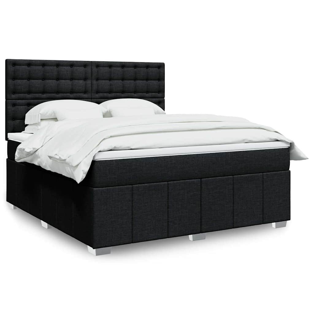vidaXL Boxspring met matras stof lichtgrijs 160x200 cm