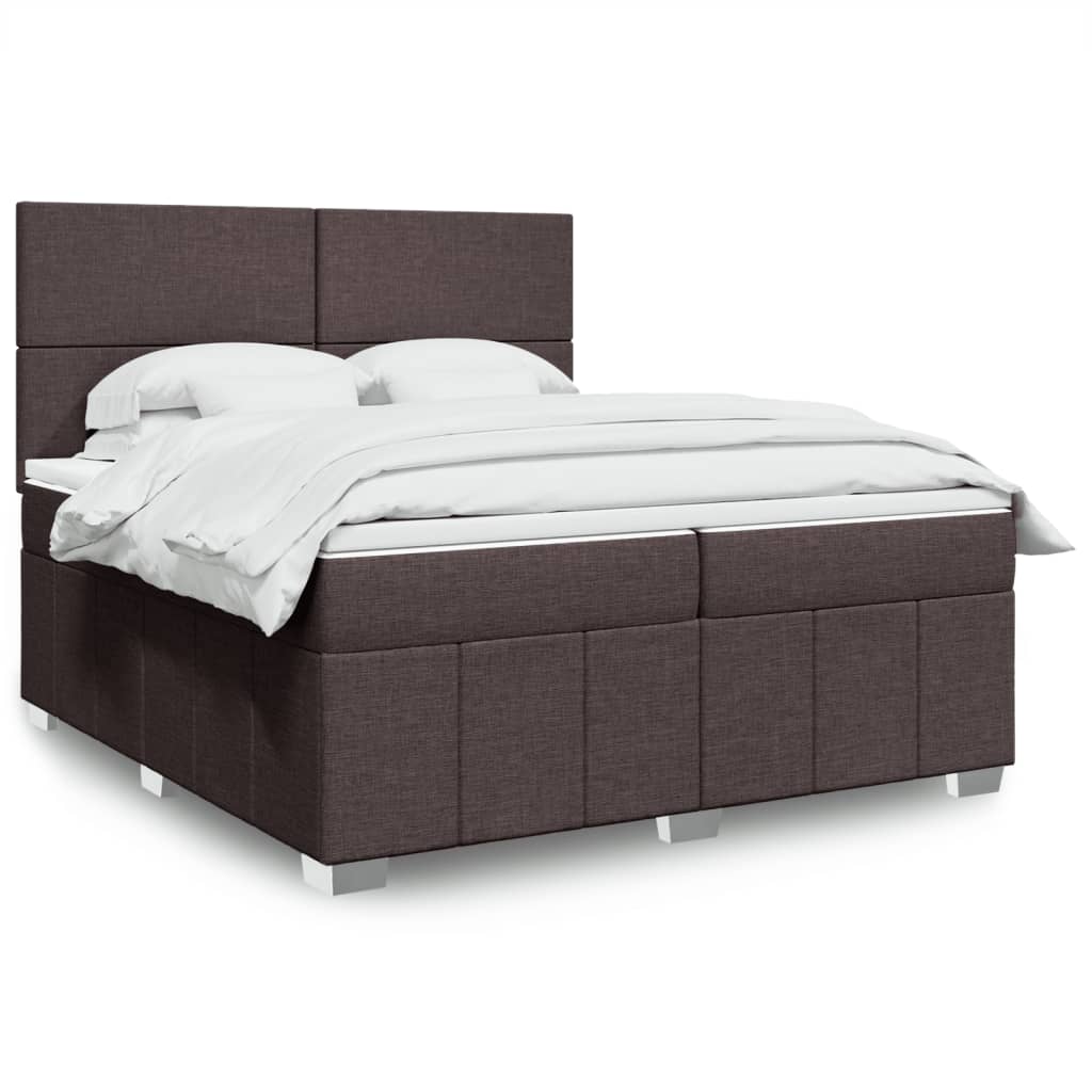 vidaXL Boxspring met matras stof lichtgrijs 160x200 cm