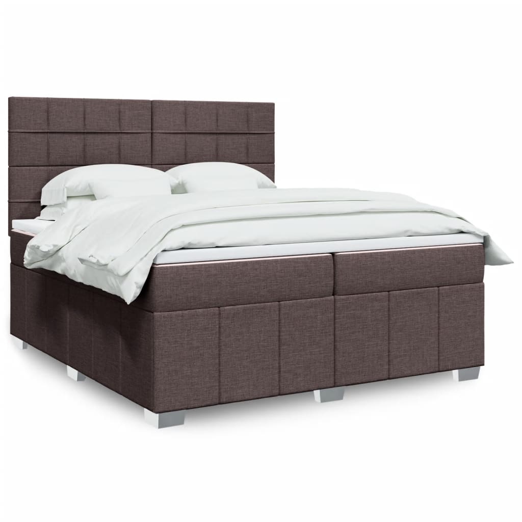 vidaXL Boxspring met matras stof lichtgrijs 160x200 cm