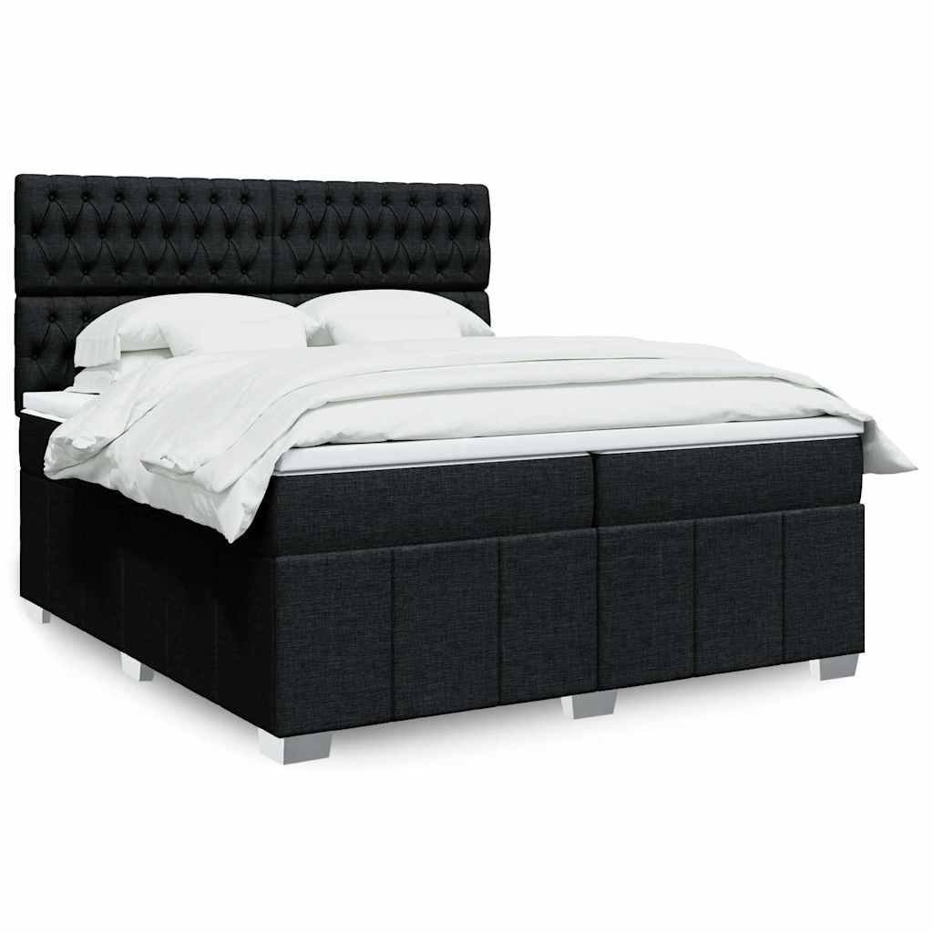 vidaXL Boxspring met matras stof lichtgrijs 160x200 cm