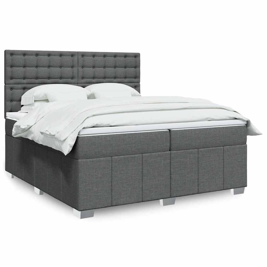 vidaXL Boxspring met matras stof lichtgrijs 160x200 cm