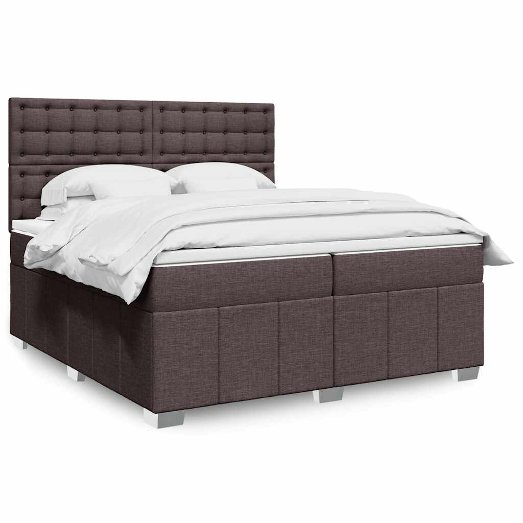vidaXL Boxspring met matras stof lichtgrijs 160x200 cm