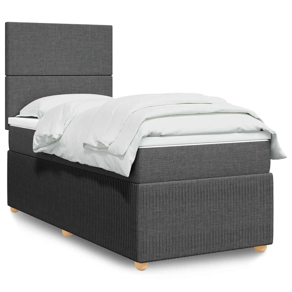 vidaXL Boxspring met matras stof lichtgrijs 90x190 cm