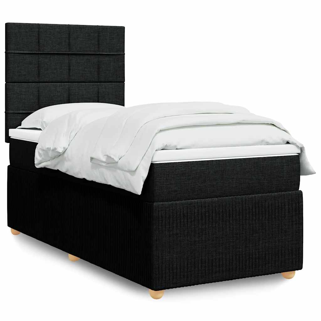 vidaXL Boxspring met matras stof lichtgrijs 90x190 cm