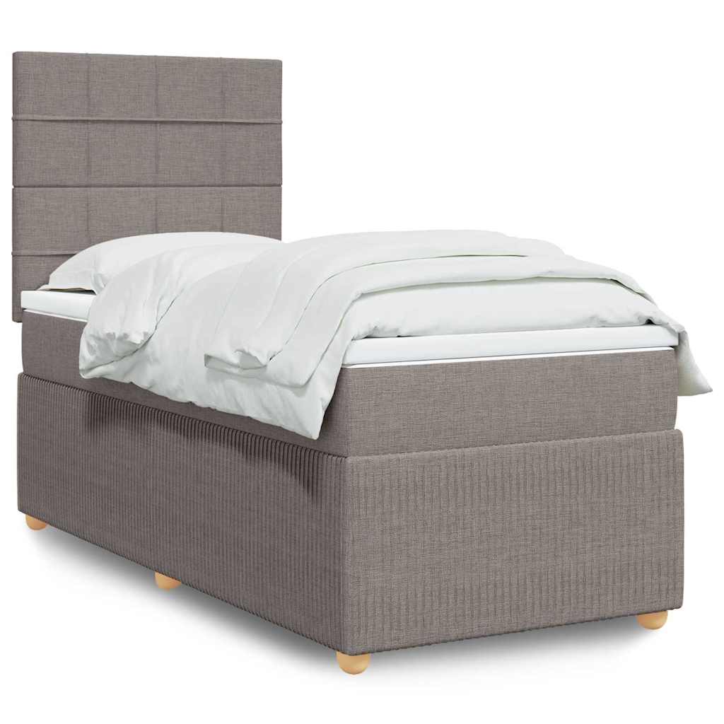vidaXL Boxspring met matras stof lichtgrijs 90x190 cm