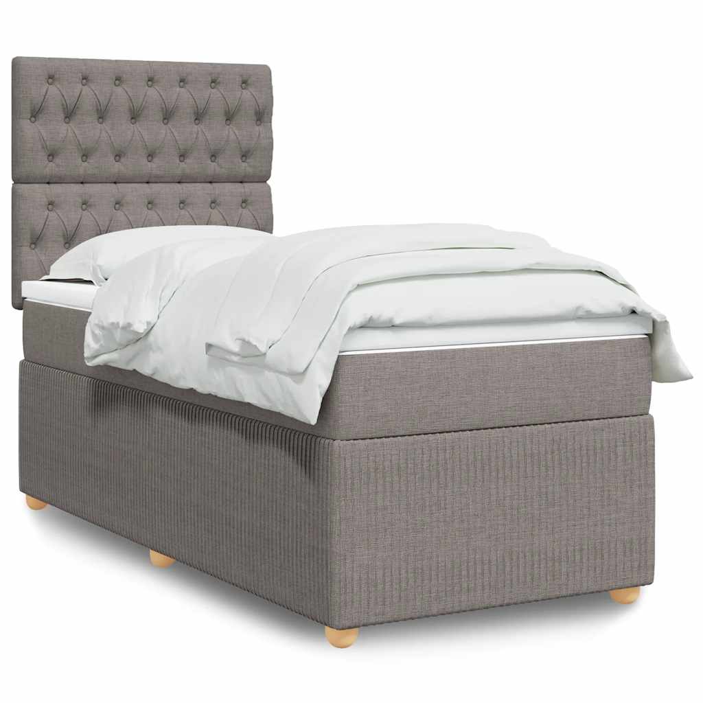 vidaXL Boxspring met matras stof lichtgrijs 90x190 cm