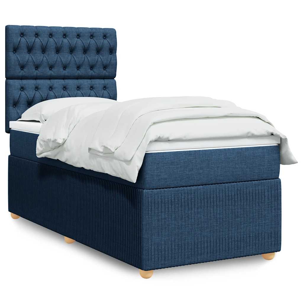 vidaXL Boxspring met matras stof lichtgrijs 90x190 cm