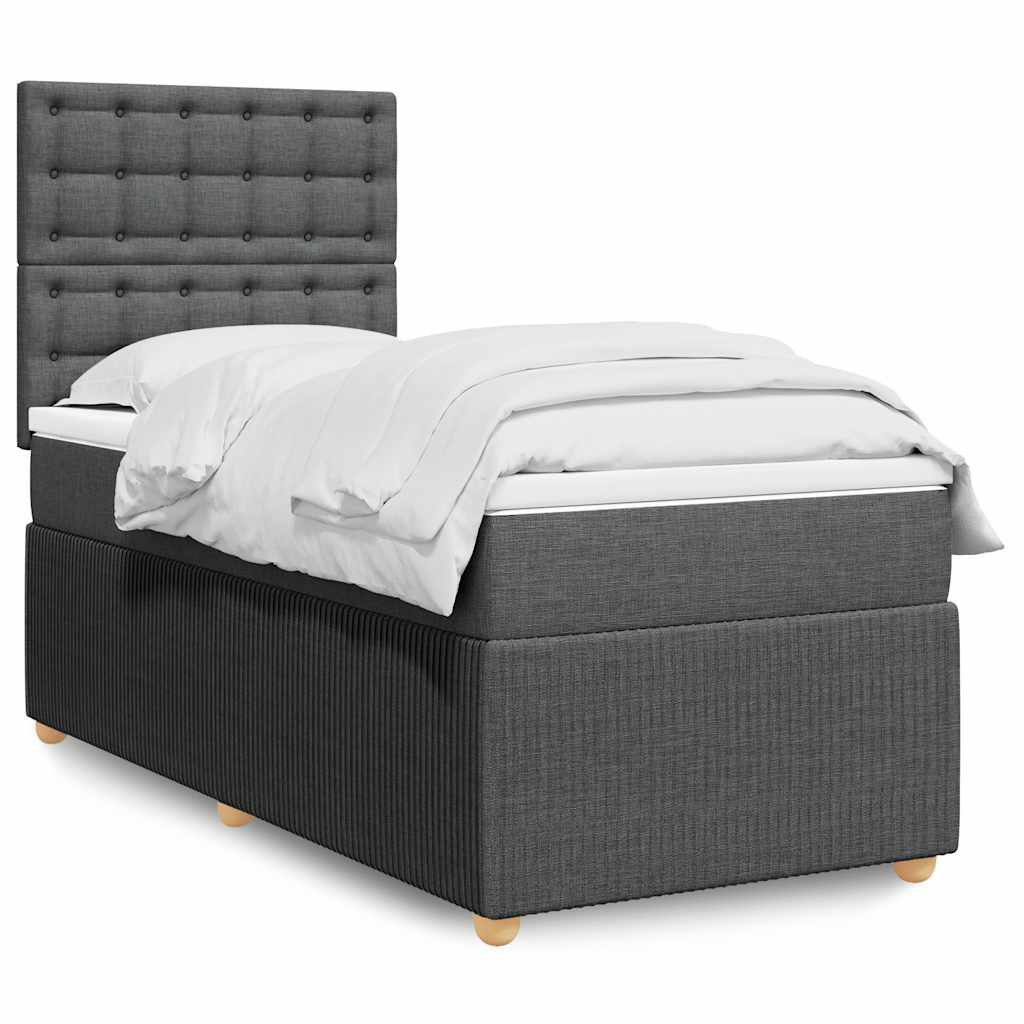 vidaXL Boxspring met matras stof lichtgrijs 90x190 cm