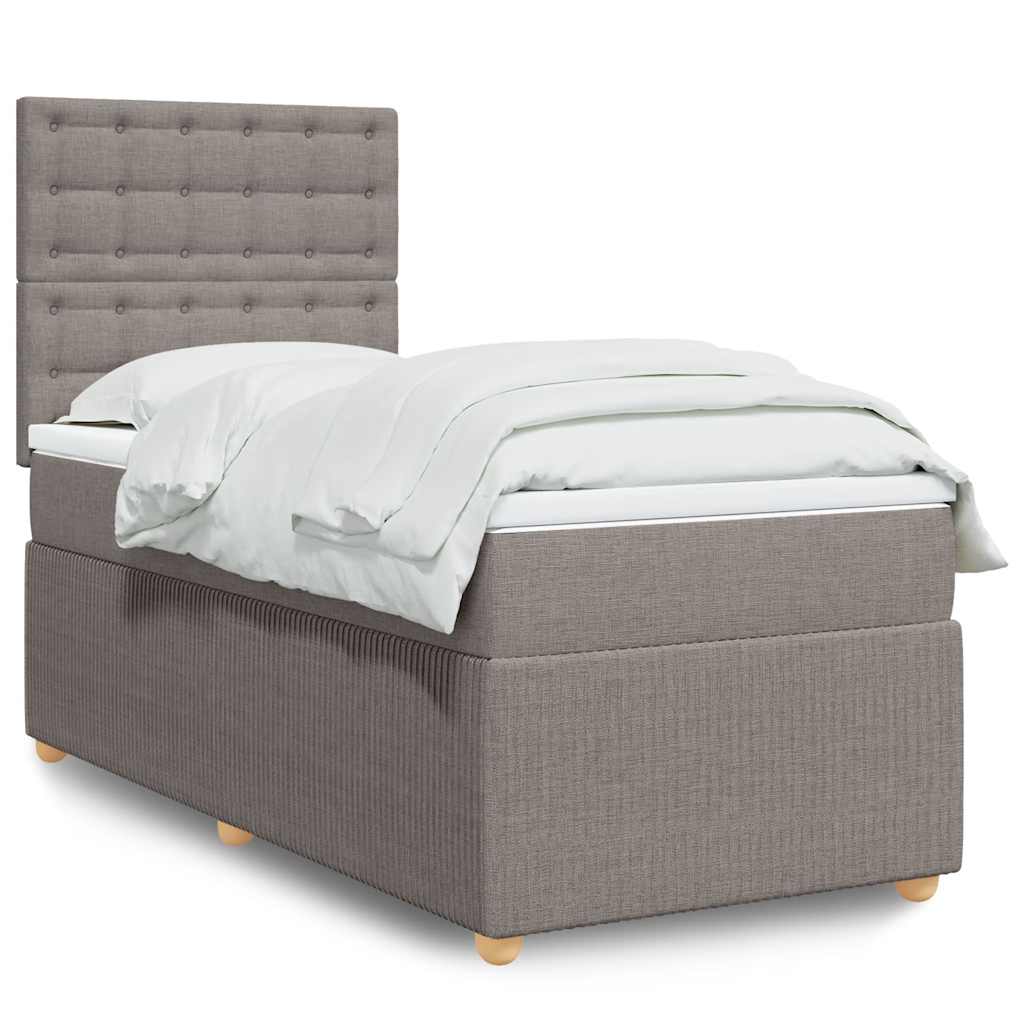 vidaXL Boxspring met matras stof lichtgrijs 90x190 cm