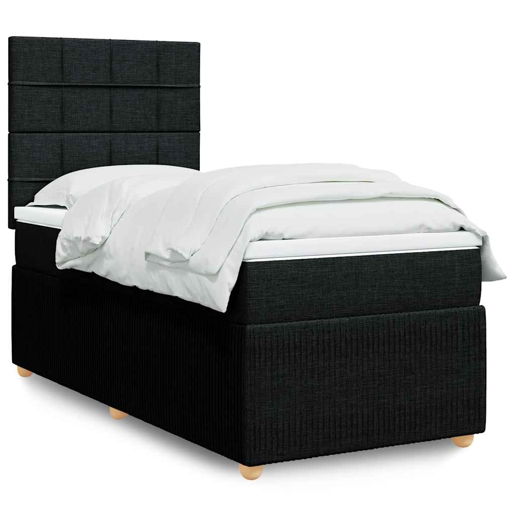 vidaXL Boxspring met matras stof lichtgrijs 90x190 cm