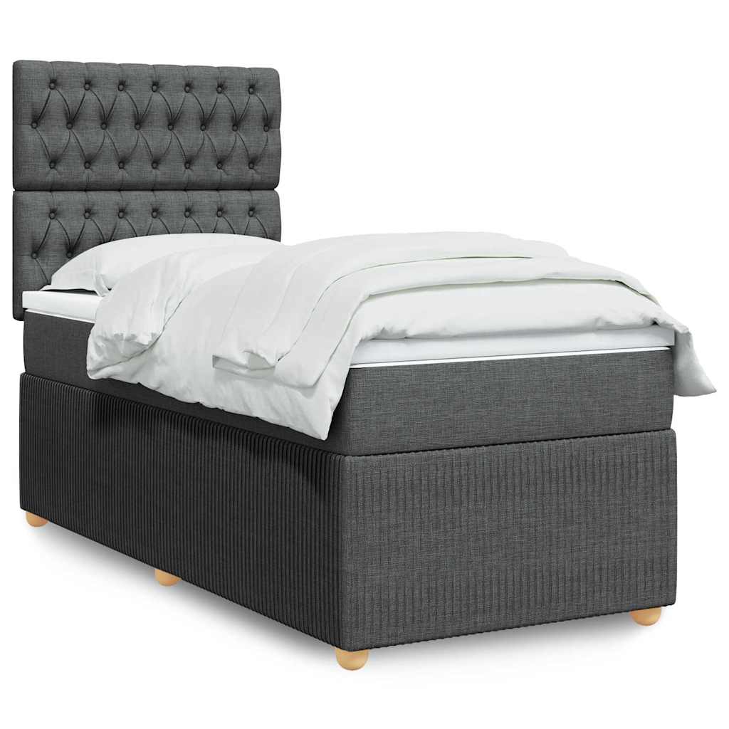 vidaXL Boxspring met matras stof lichtgrijs 90x190 cm
