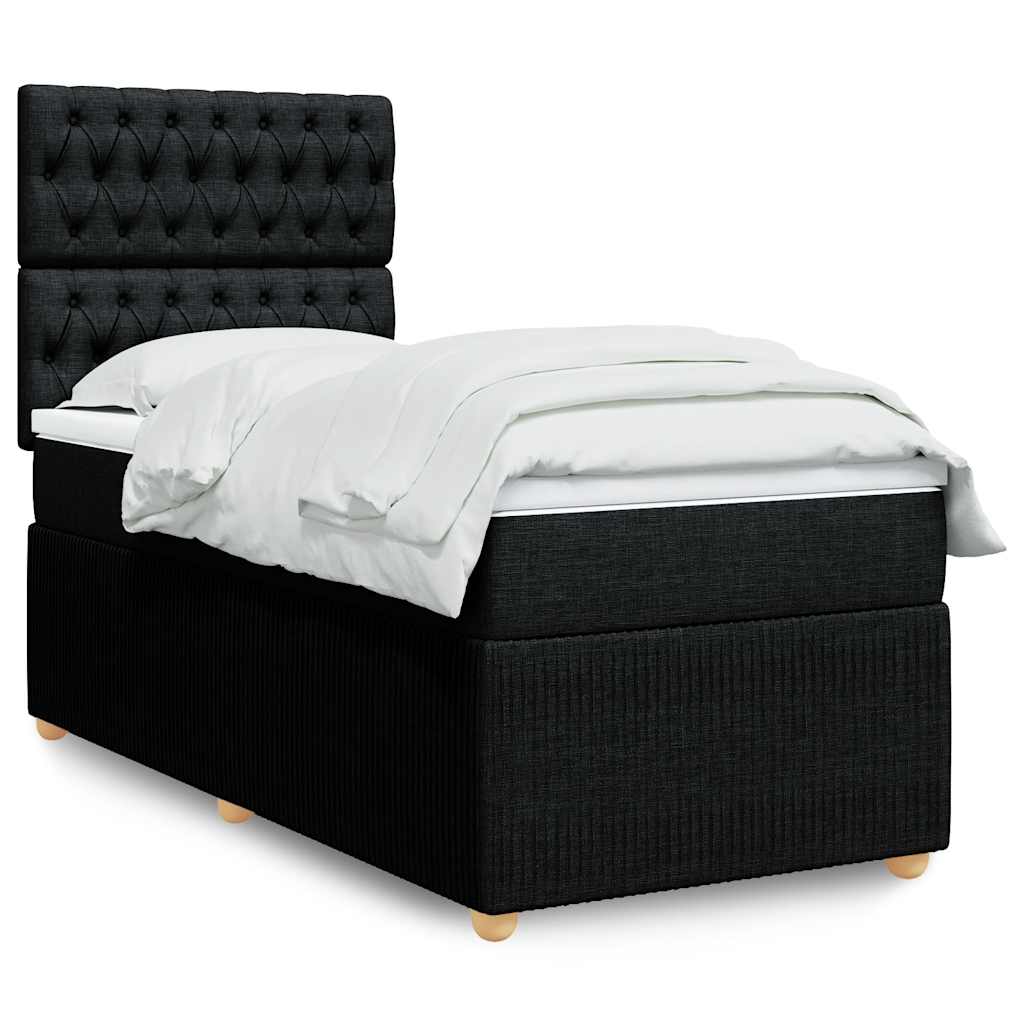 vidaXL Boxspring met matras stof lichtgrijs 90x190 cm