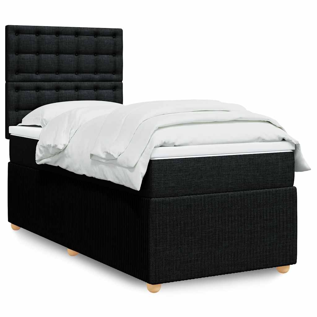 vidaXL Boxspring met matras stof lichtgrijs 90x190 cm