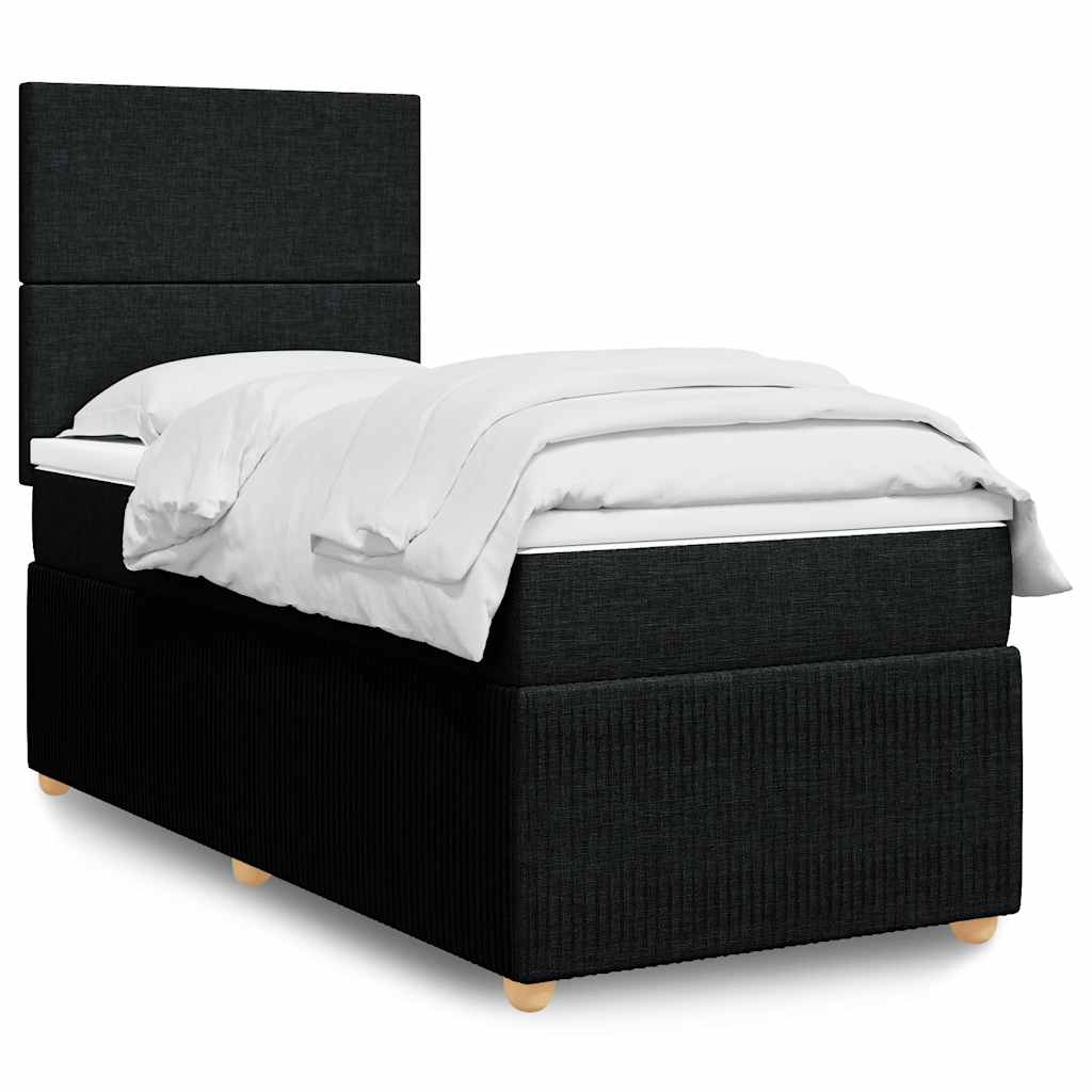 vidaXL Boxspring met matras stof lichtgrijs 90x190 cm