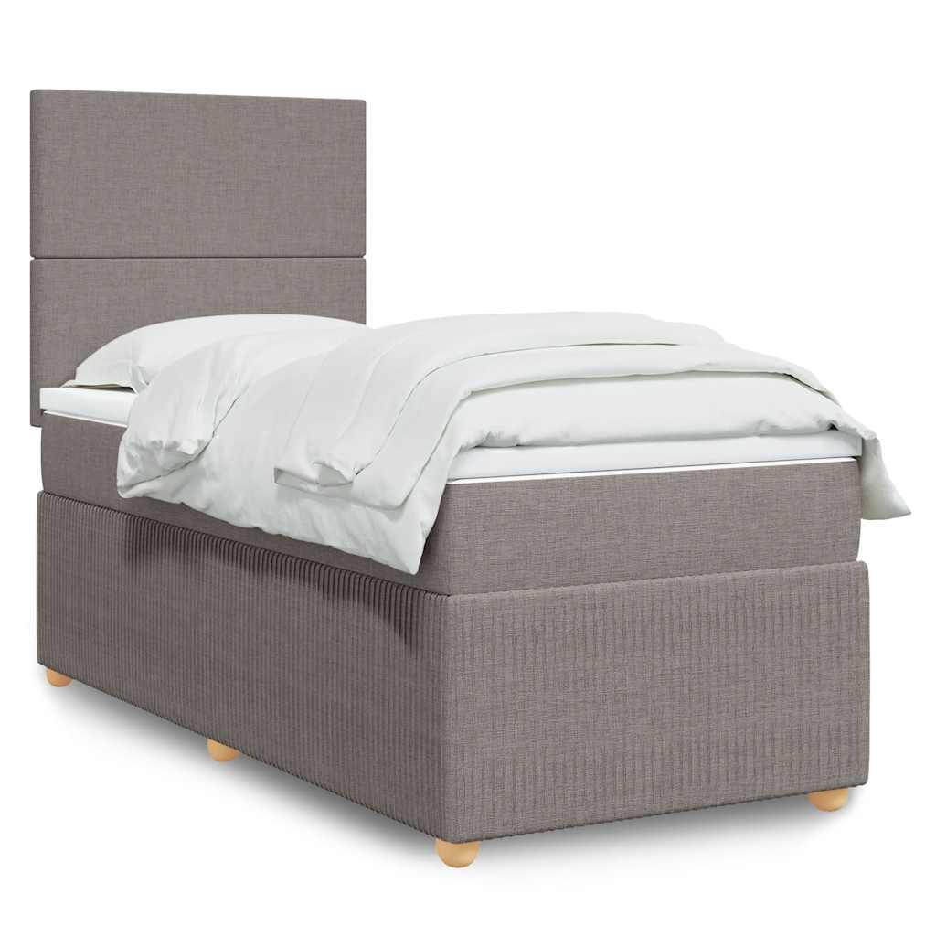 vidaXL Boxspring met matras stof lichtgrijs 90x190 cm