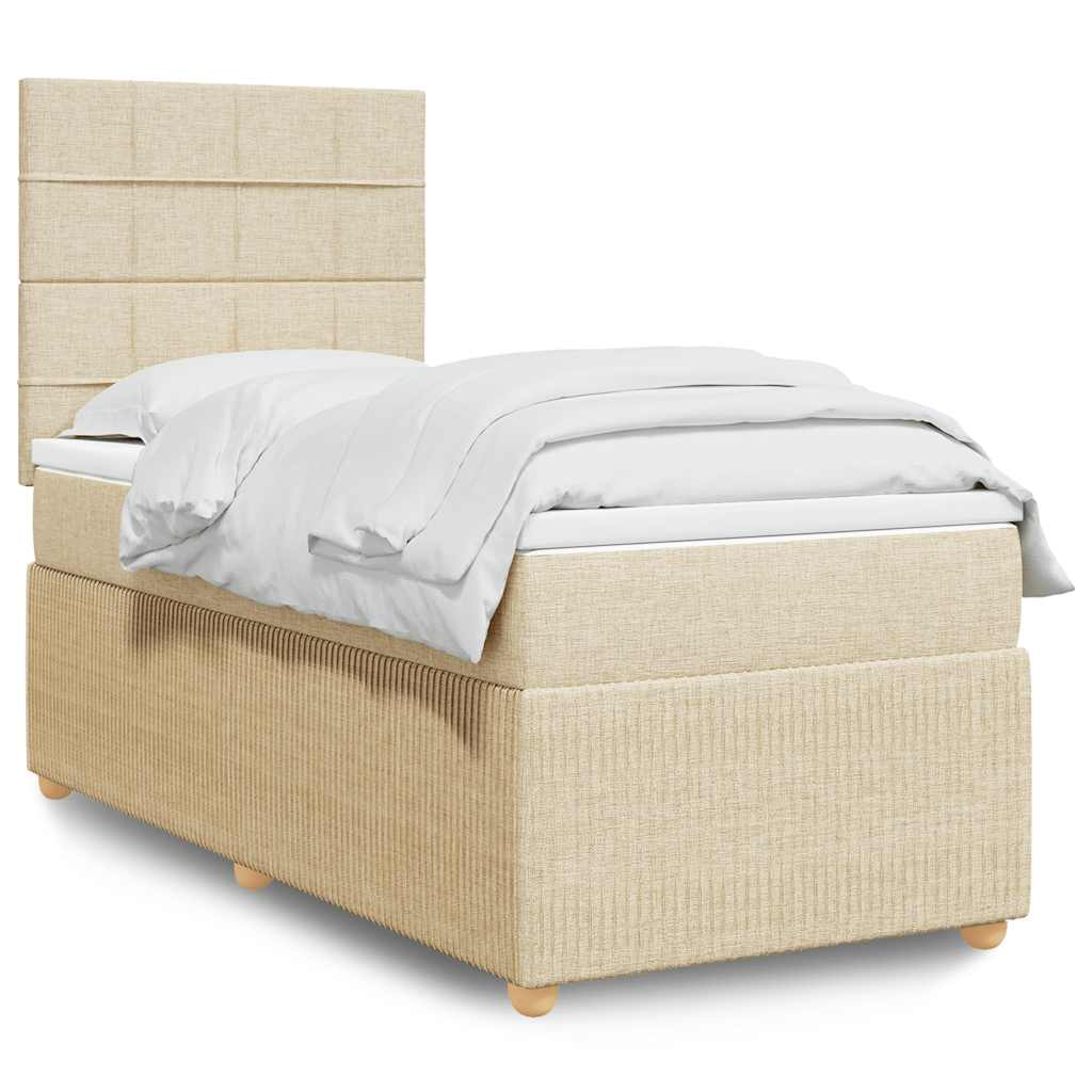 vidaXL Boxspring met matras stof lichtgrijs 90x190 cm