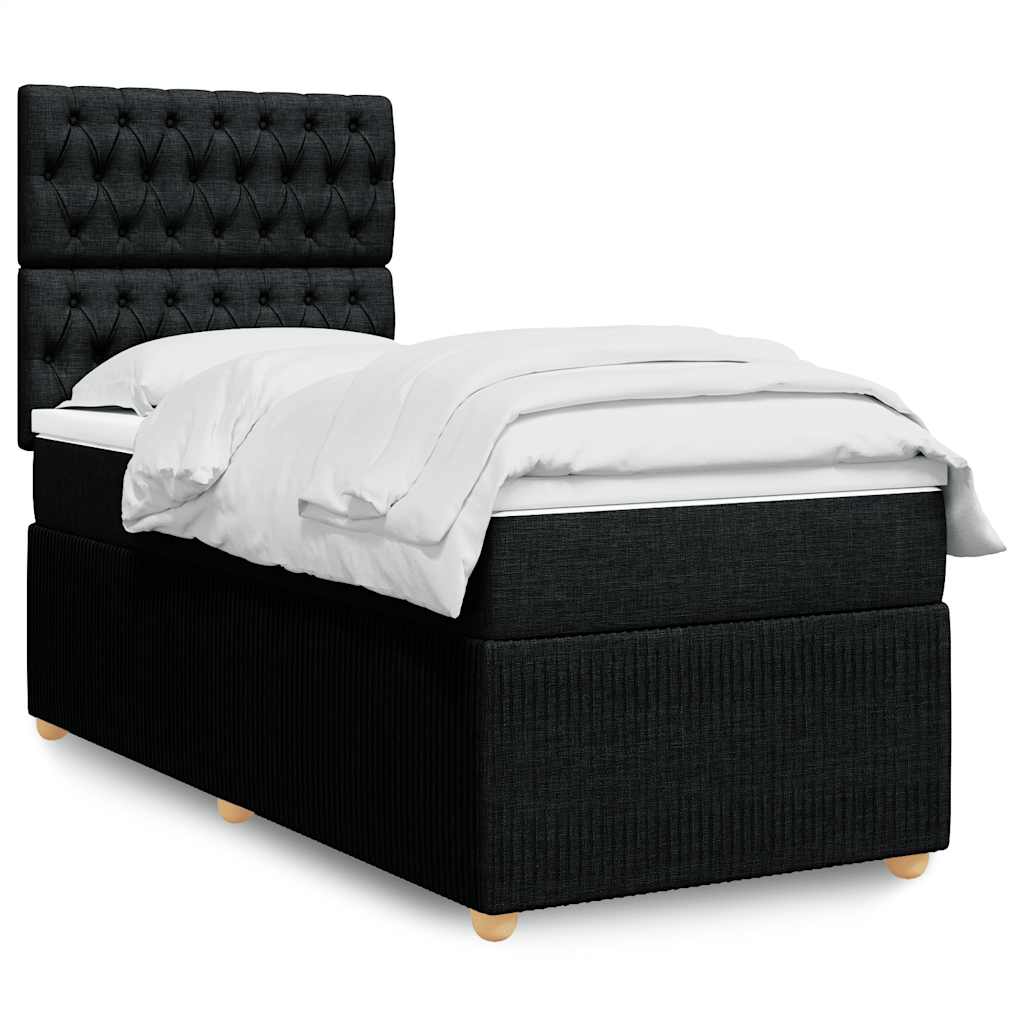 vidaXL Boxspring met matras stof lichtgrijs 90x190 cm
