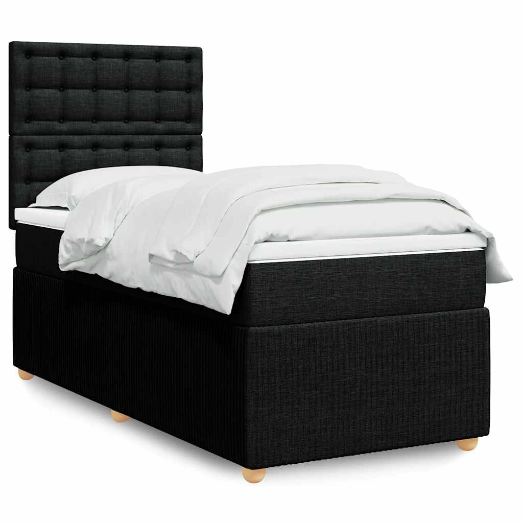 vidaXL Boxspring met matras stof lichtgrijs 90x190 cm