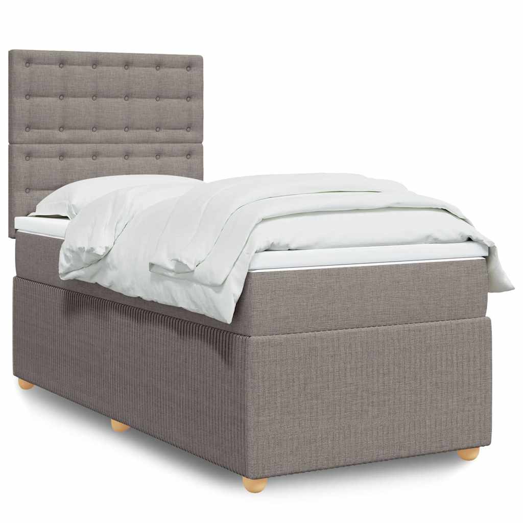 vidaXL Boxspring met matras stof lichtgrijs 90x190 cm