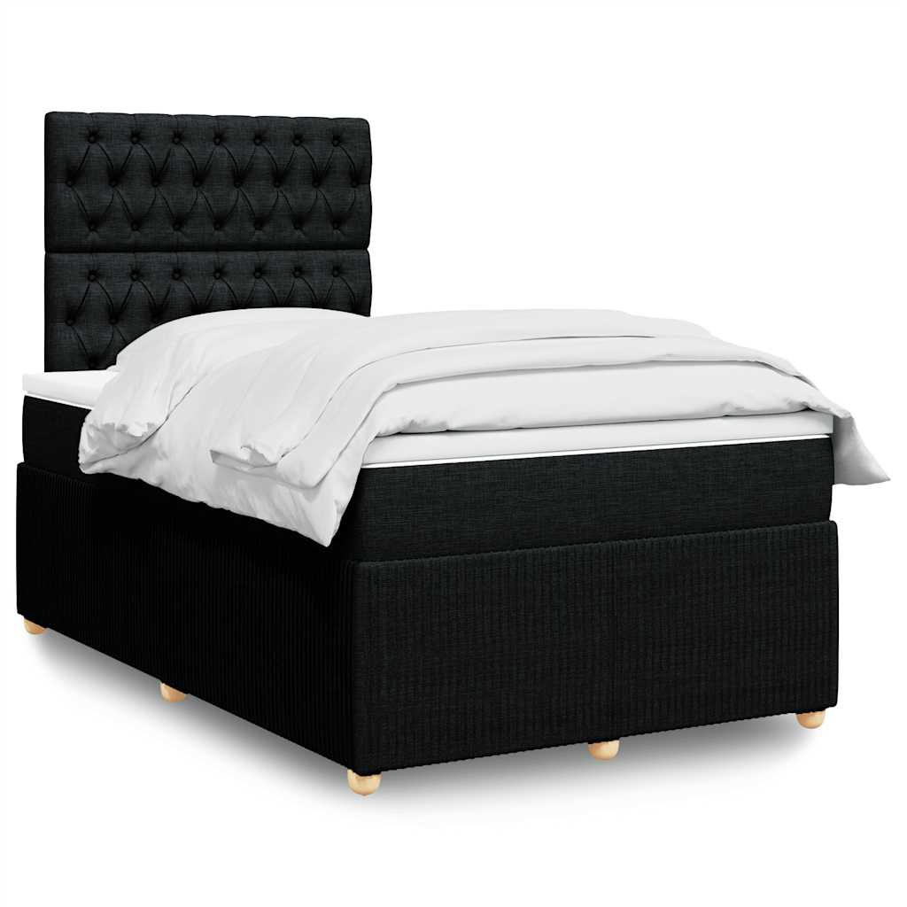 vidaXL Boxspring met matras stof lichtgrijs 90x190 cm
