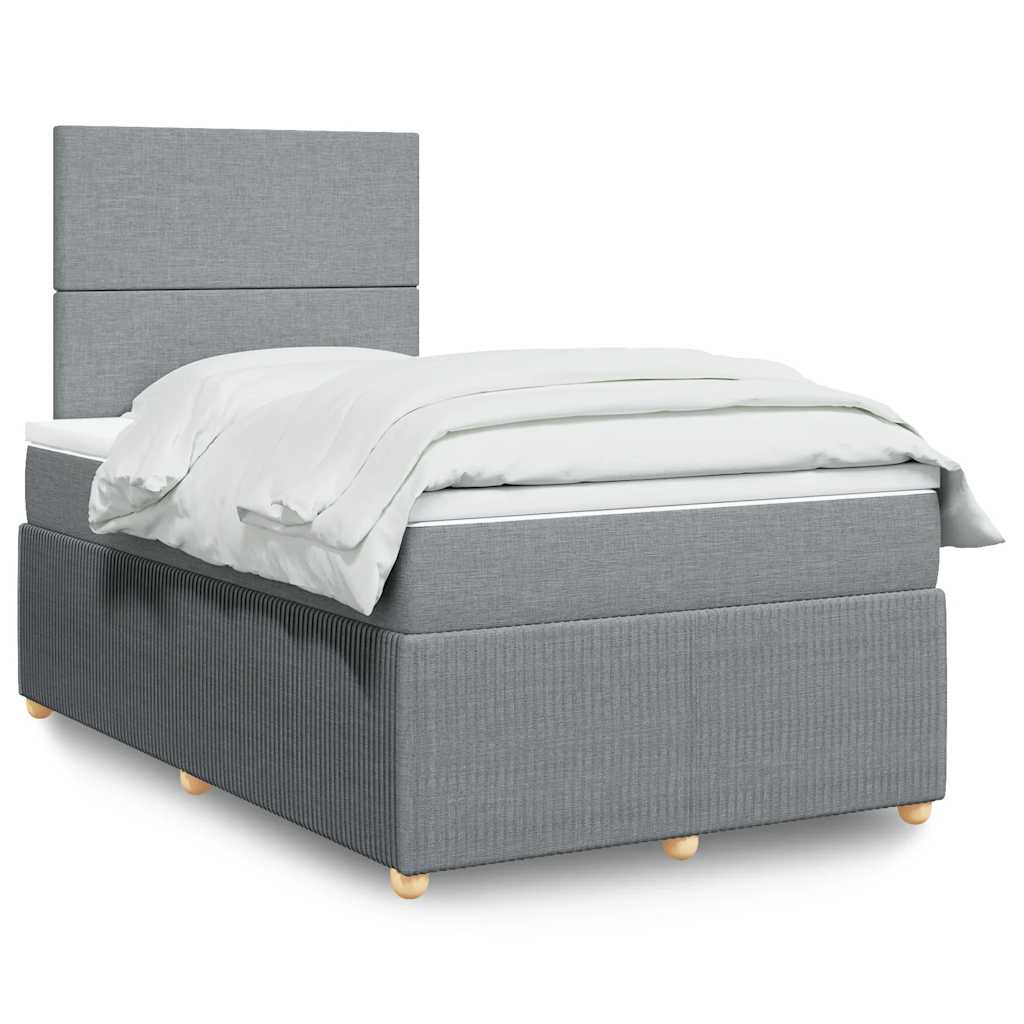 vidaXL Boxspring met matras stof lichtgrijs 90x190 cm