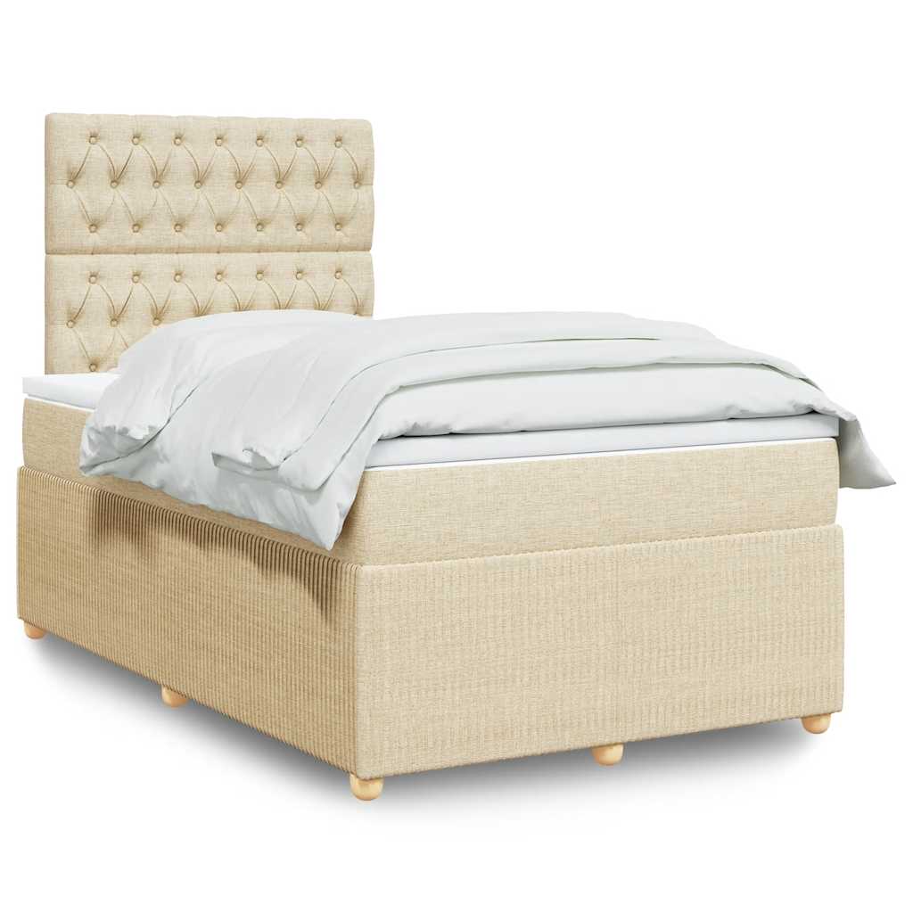 vidaXL Boxspring met matras stof lichtgrijs 90x190 cm