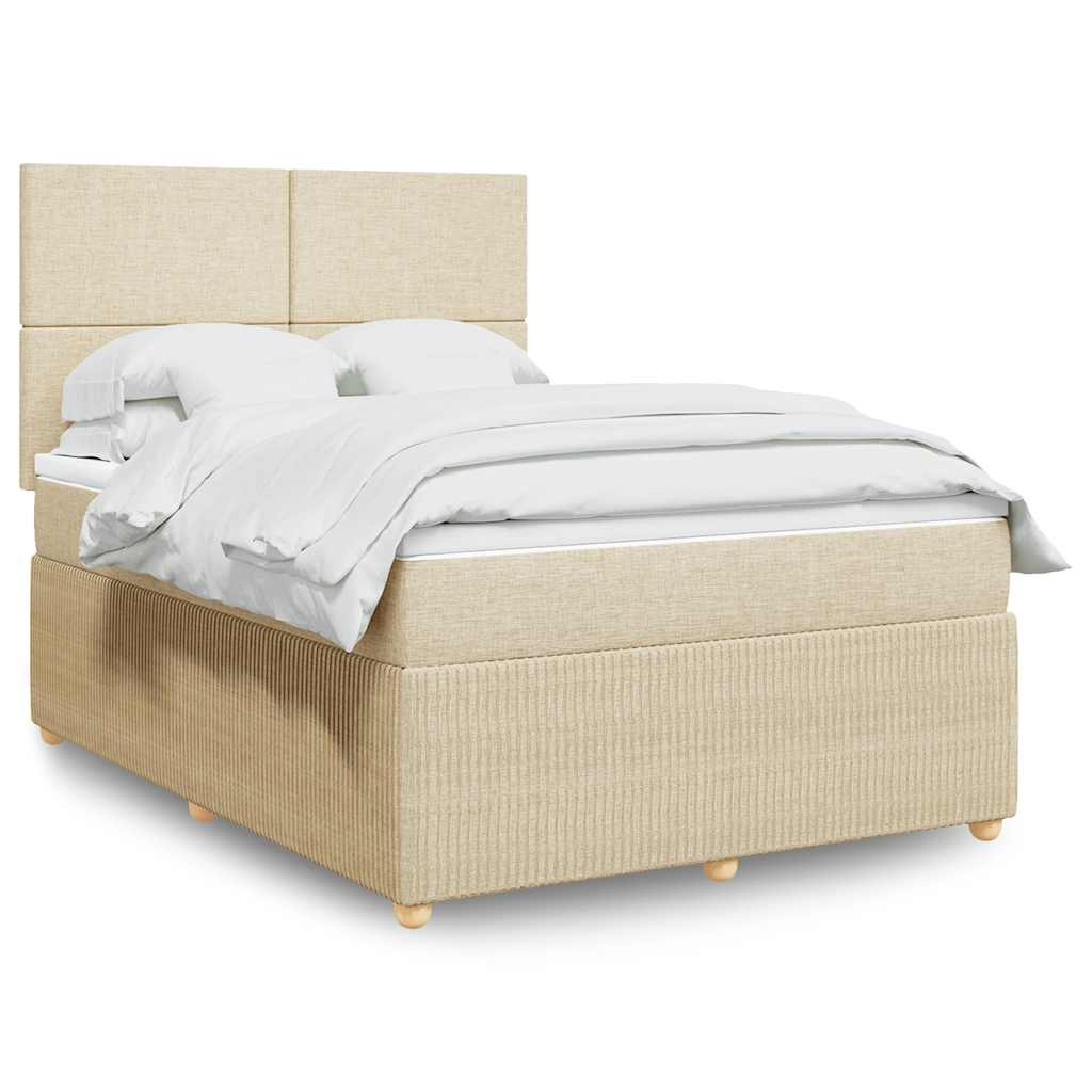 vidaXL Boxspring met matras stof lichtgrijs 90x190 cm