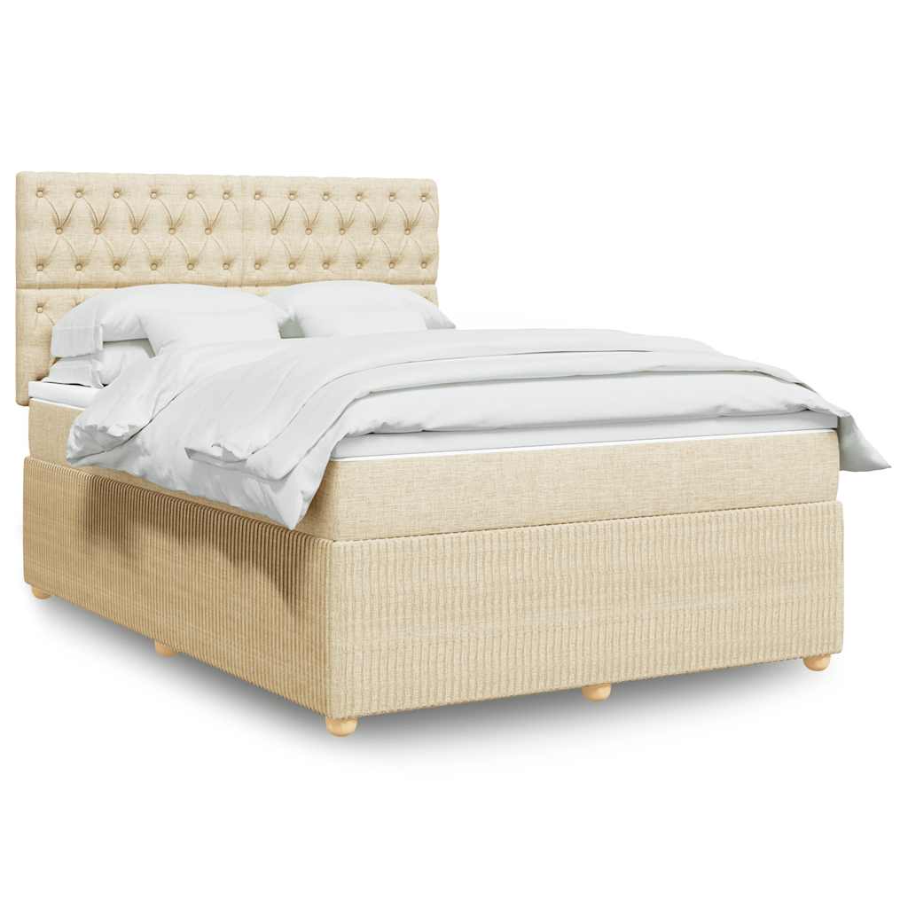 vidaXL Boxspring met matras stof lichtgrijs 90x190 cm