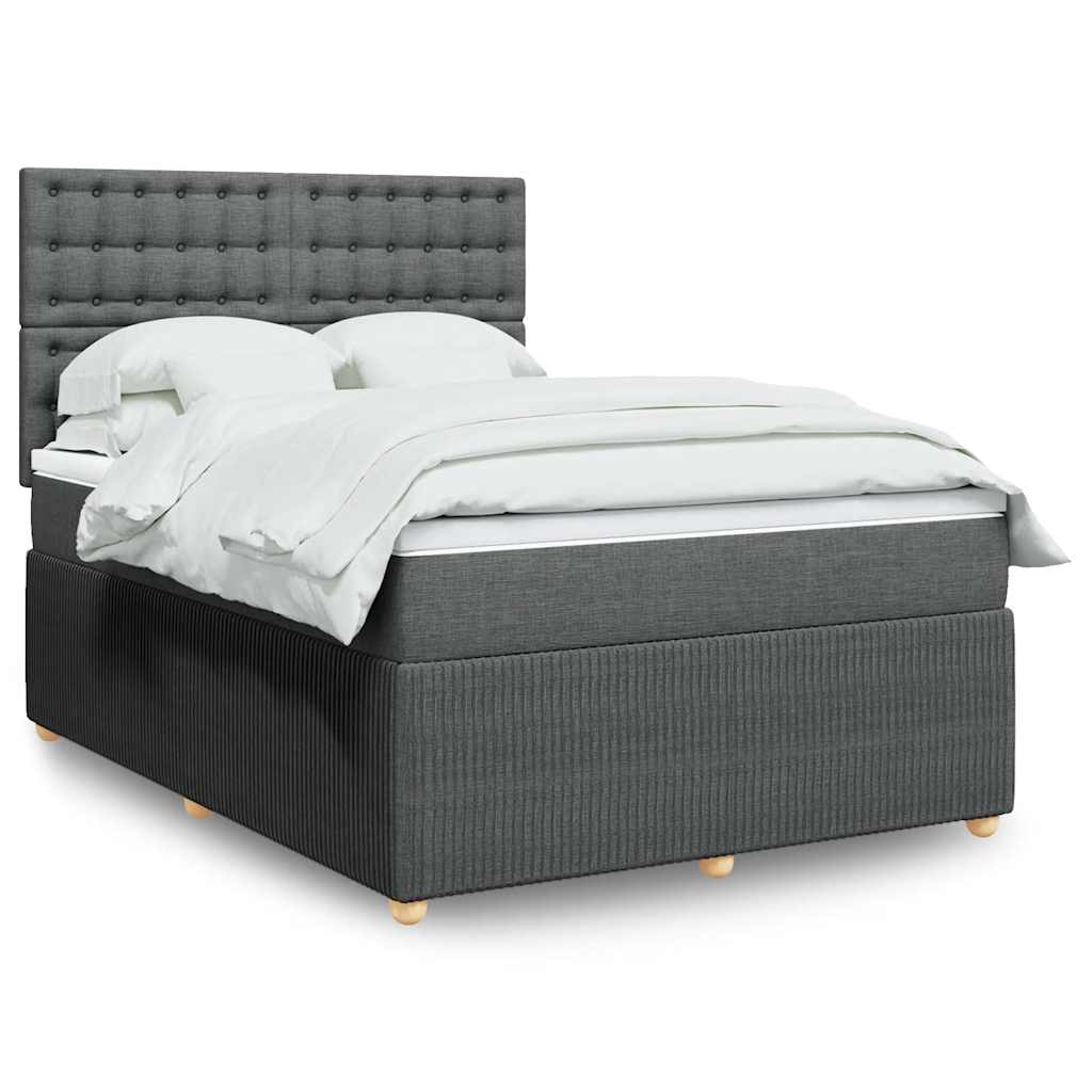 vidaXL Boxspring met matras stof lichtgrijs 90x190 cm