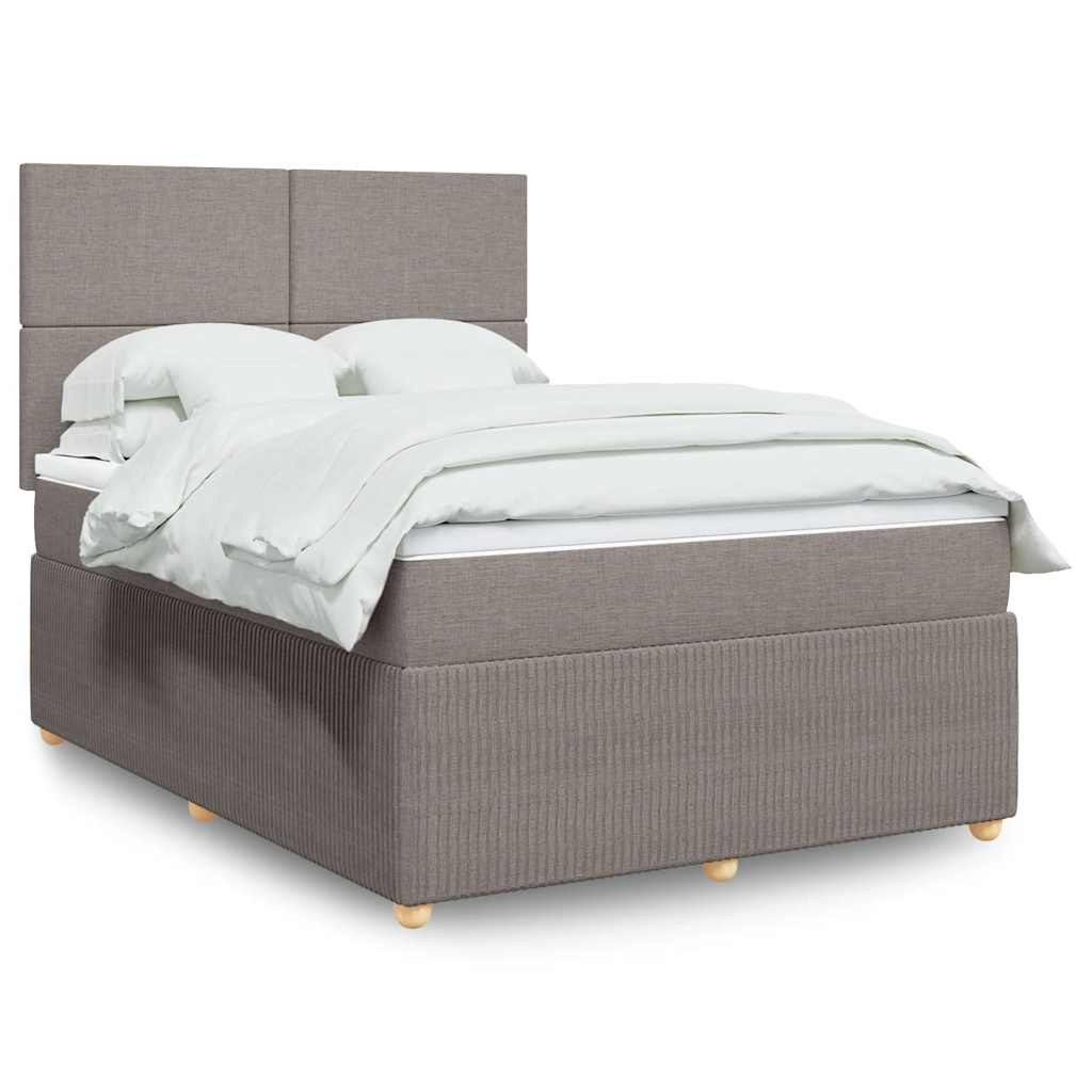 vidaXL Boxspring met matras stof lichtgrijs 90x190 cm