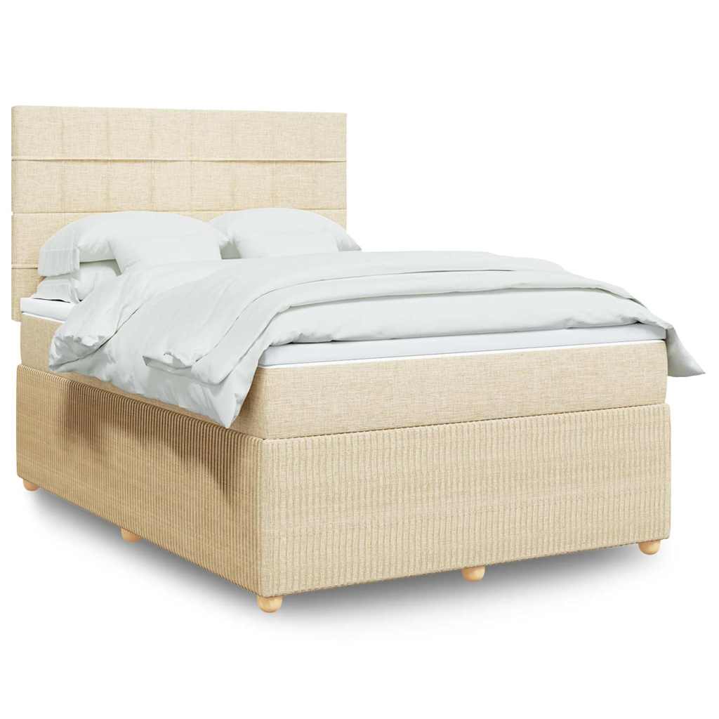 vidaXL Boxspring met matras stof lichtgrijs 90x190 cm