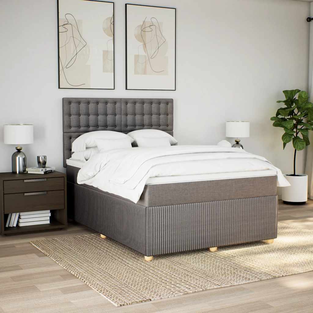 vidaXL Boxspring met matras stof lichtgrijs 90x190 cm