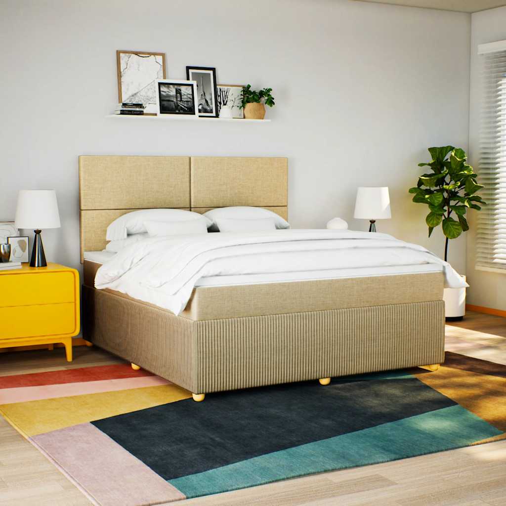 vidaXL Boxspring met matras stof lichtgrijs 90x190 cm
