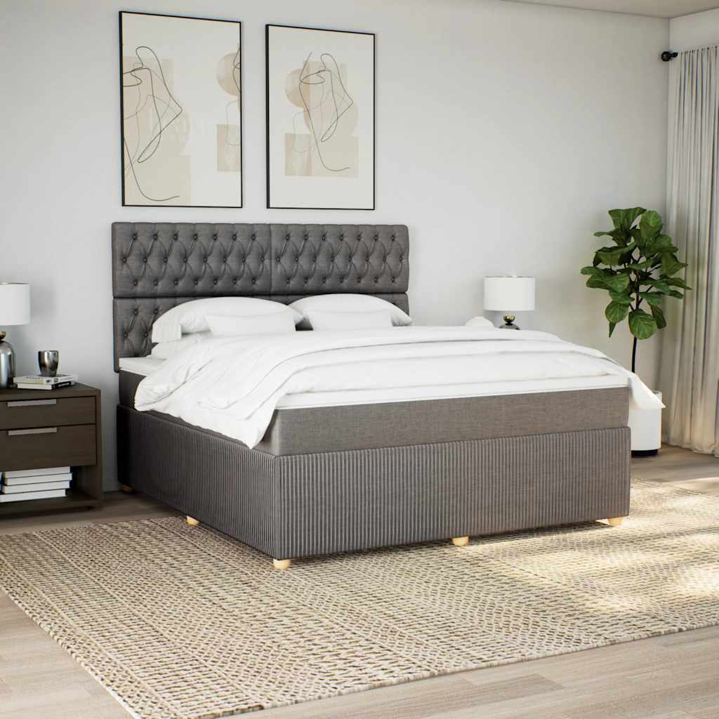 vidaXL Boxspring met matras stof lichtgrijs 90x190 cm