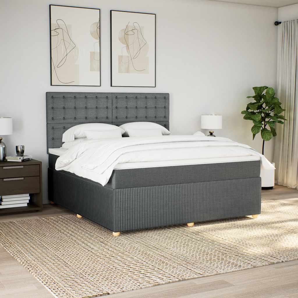 vidaXL Boxspring met matras stof lichtgrijs 90x190 cm