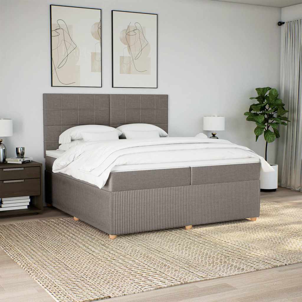vidaXL Boxspring met matras stof lichtgrijs 90x190 cm