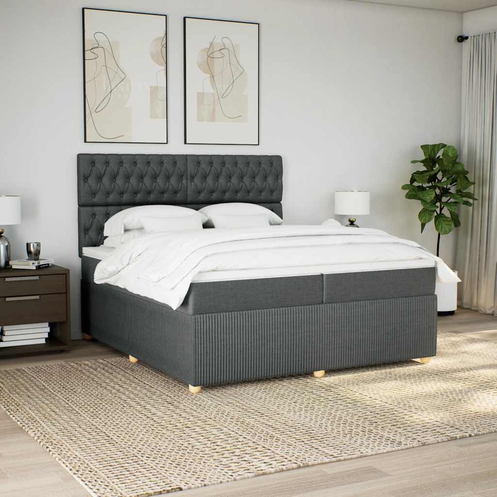 vidaXL Boxspring met matras stof lichtgrijs 90x190 cm